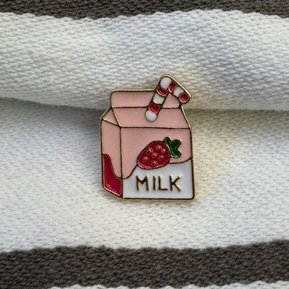 Jewelry - 3/$15 Cute Strawberry Milk Carton Pin Brooch
